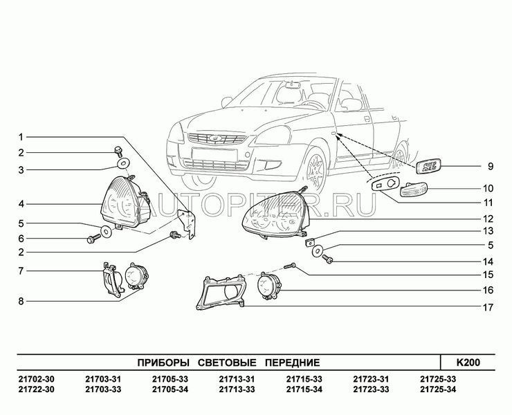 ФАРА ПРАВАЯ ПРИОРА КИРЖАЧ 21700371101001 Автоваз