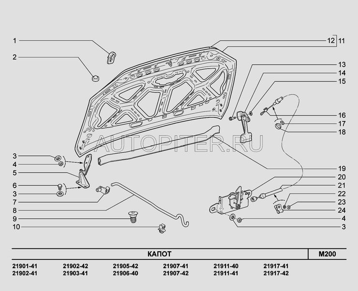 Капот ВАЗ 2190 Granta 21900840201000 Автоваз