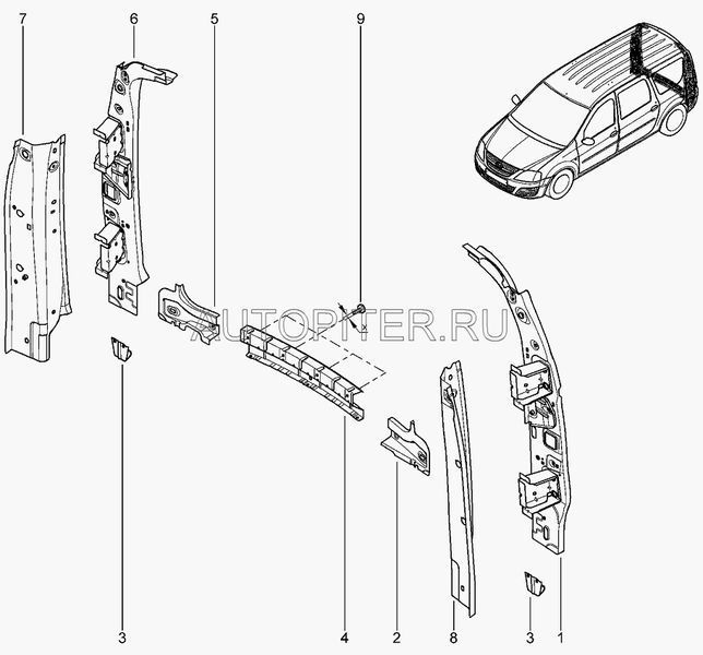 панель задка правая 6001548818 Автоваз