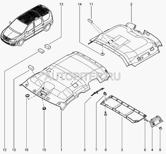 прокладка крыши вспененная 8200896010 Автоваз