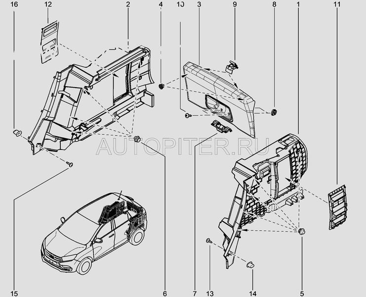 Крышка лючка обивки багажника правая 849507780r Автоваз