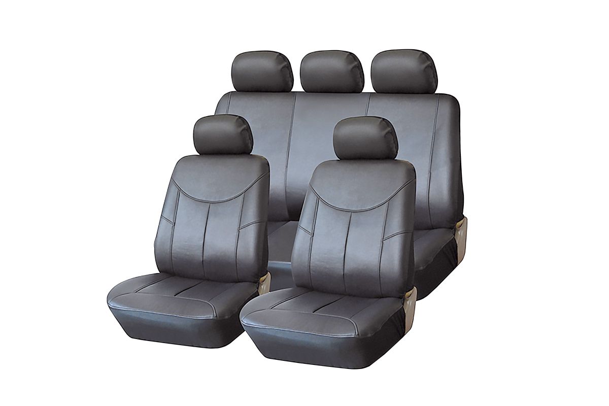 Чехлы универсальные на автомобильные сиденья,комплект"STYLE", экокожа, серые kt835626 Kraft