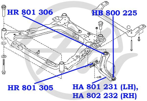 Рычаг передний правый для Nissan Qashqai+2 (JJ10) 2008-2014 ha802232 Hanse