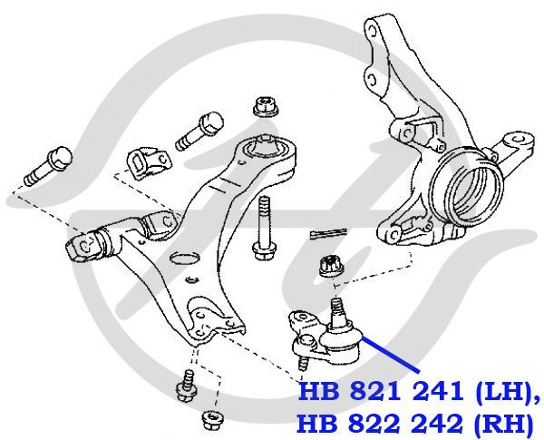 Опора шаровая левая передней подвески для Lexus ES (CV3) 2001-2006 HB821241 Hanse