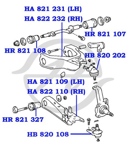 Сайлентблок переднего рычага передний для Toyota HiAce H200 2005> HR821108 Hanse