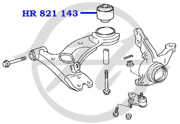 Сайлентблок переднего рычага задний для Toyota Avensis I 1997-2003 HR821143 Hanse