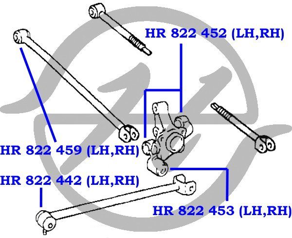 Сайлентблок продольной тяги передний (п.з.к.) для Toyota Avensis I 1997-2003 hr822442 Hanse