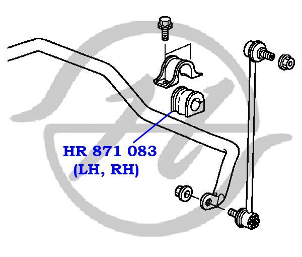 Втулка стабилизатора передней подвески, внутренняя (HR871083) hr871083 Hanse