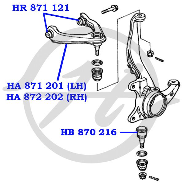 Сайлентблок верхнего рычага для Honda CR-V 1996-2002 HR871121 Hanse