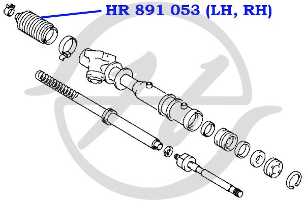 Пыльник рулевой рейки MITSUBISHI Galant (1996-2003) hr891053 Hanse