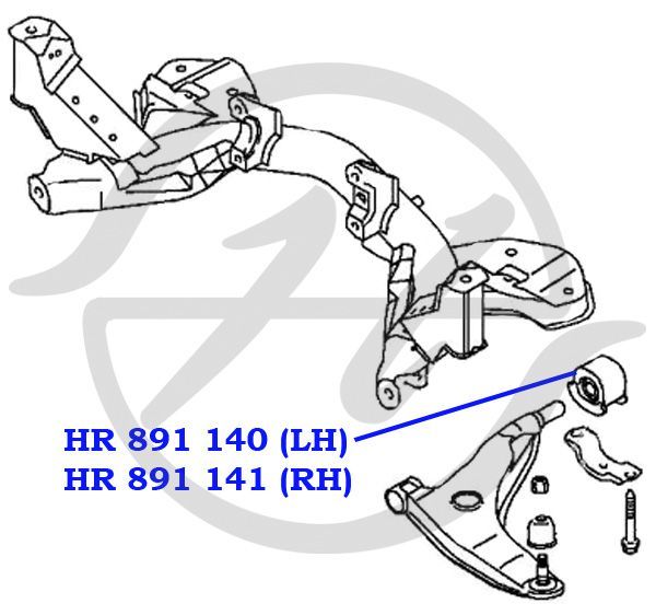 Сайлентблок переднего рычага задний правый для Mitsubishi Mirage 1995-2003 HR891141 Hanse