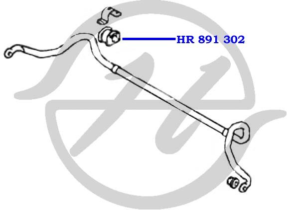 Втулка стабилизатора передней подвески, внутренняя (HR891302) HR891302 Hanse