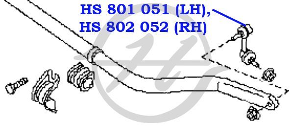 Стойка переднего стабилизатора левая для Nissan Navara (D40) 2005-2015 hs801051 Hanse