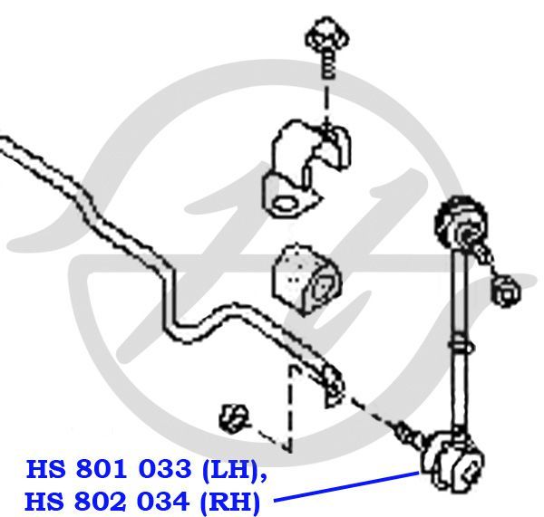 Тяга стабилизатора передней подвески, правая ALTIMA (L31) 01-, MAXIMA (A34) 03-, MAXIMA USA MAKE (L3 HS802034 Hanse