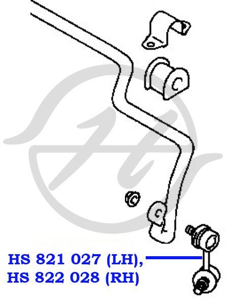 Тяга стабилизатора передней подвески, правая HS822028 Hanse