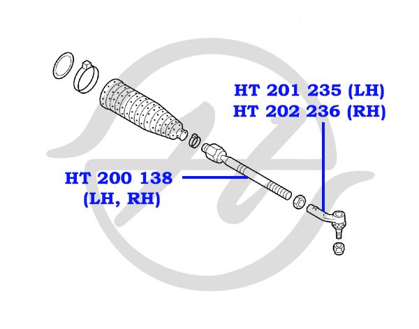 Рулевой наконечник HT 201 235 LH (2H0419803) тяги  Volkswagen Amarok 2010- ht201235 Hanse