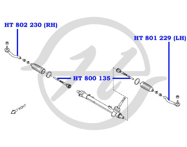 Наконечник рулевой правый для Nissan Qashqai+2 (JJ10) 2008-2014 HT802230 Hanse