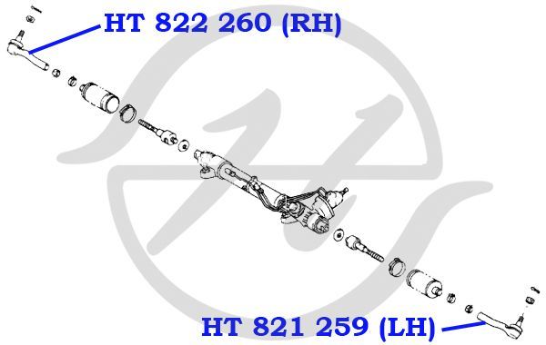 Наконечник рулевой левый для Lexus LX 470 1998-2007 HT821259 Hanse