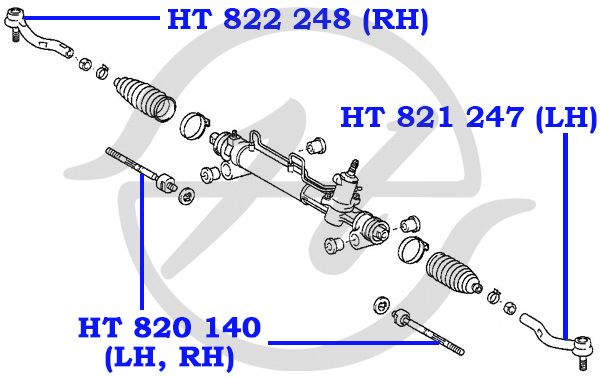 Наконечник рулевой правый для Lexus ES (CV3) 2001-2006 HT822248 Hanse