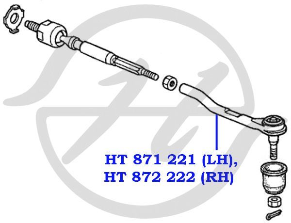 Наконечник рулевой левый для Honda Jazz 2002-2008 HT871221 Hanse