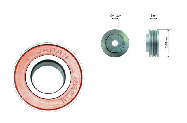 Deflection / Guide Pulley v-ribbed belt CAFFARO 500135