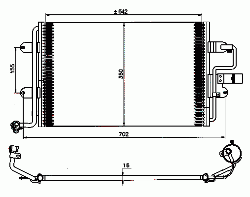 Радиатор кондиционера (конденсер) для VW New Beetle 1998-2010 35227 Nrf