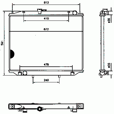 Радиатор, охлаждение двигателя 52082 Nrf