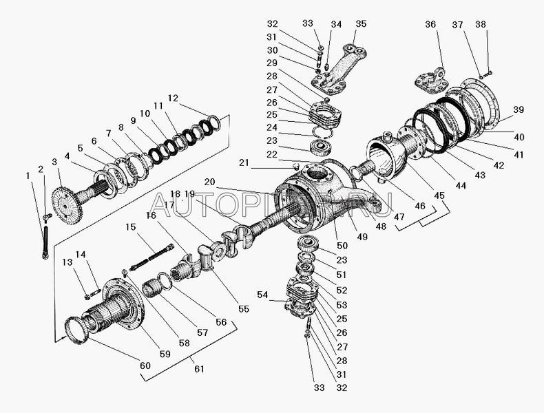 Корпус УРАЛ кулака поворотного правый с 2003г (АЗ УРАЛ) 6361-2304030 63612304030 УралАЗ