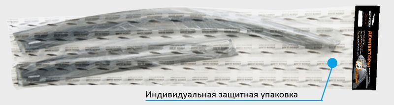 Комплект дефлекторов LADA KALINA 1/ KALINA 2 /УНИВЕРСАЛ /накладные/ скотч /к-т 4 шт./ def00283 VoronGlass