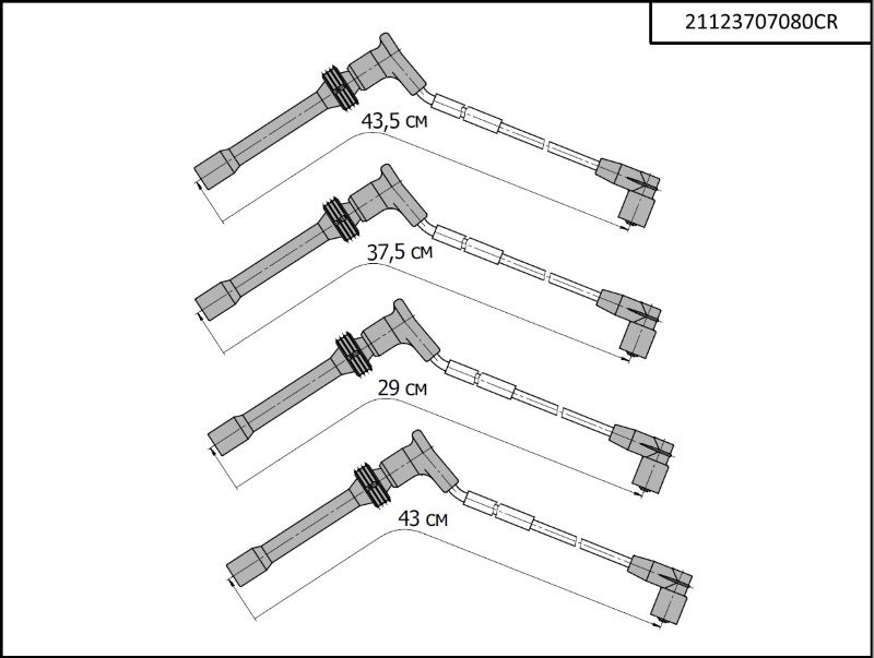 Провода свечные к-т ВАЗ 2110-12 (инж. 16V) 21123707080cr Cargen