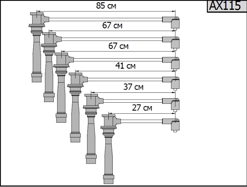 Провода зажигания CARGEN АХ-115 (Hyundai 2.5, 2.7) (К1) ax115 Cargen