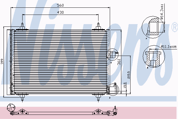 Конденсатор, кондиционер 94542 Nissens