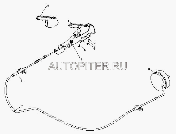 Рычаг (ручка) стояночного тормоза БАВ 1044, шт bp10443570002 Baw