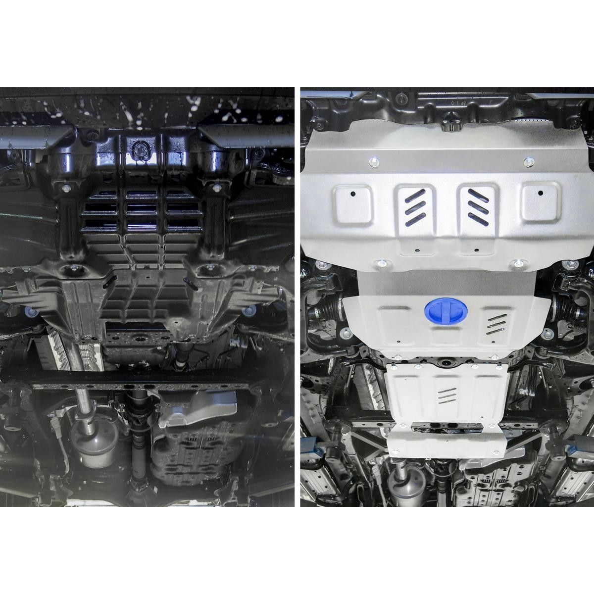 Комплект защит радиатор + картер + КПП + РК + комплект крепежа, Toyota Fortuner 2017-, V - 2.8d 2.7 k33357701 Rival