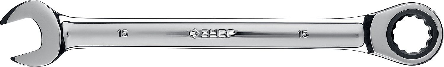 Комбинированный гаечный ключ трещоточный 15 мм, ЗУБР 2707415 Зубр