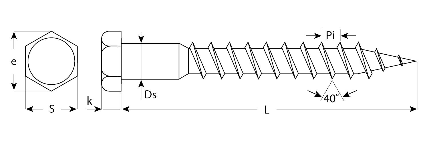 Шурупы ШДШ с шестигранной головкой (DIN 571), 30 х 6 мм, 120 шт, ЗУБР 430045106030 Зубр