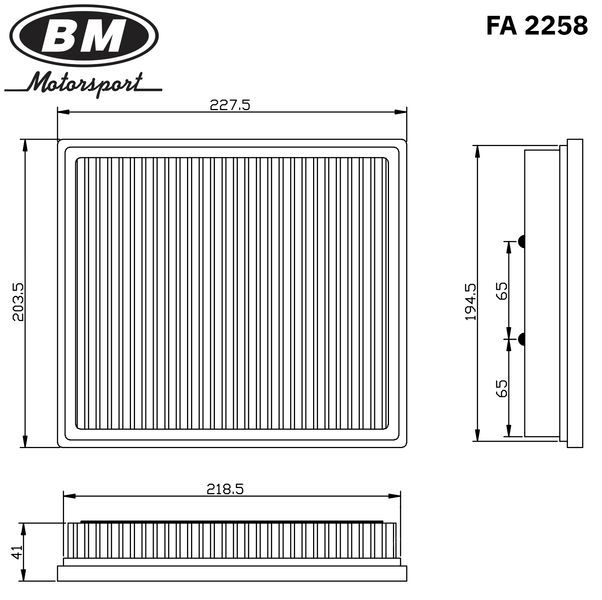 Фильтр воздушный, BMW 1-4 FA2258 FA2258 BM