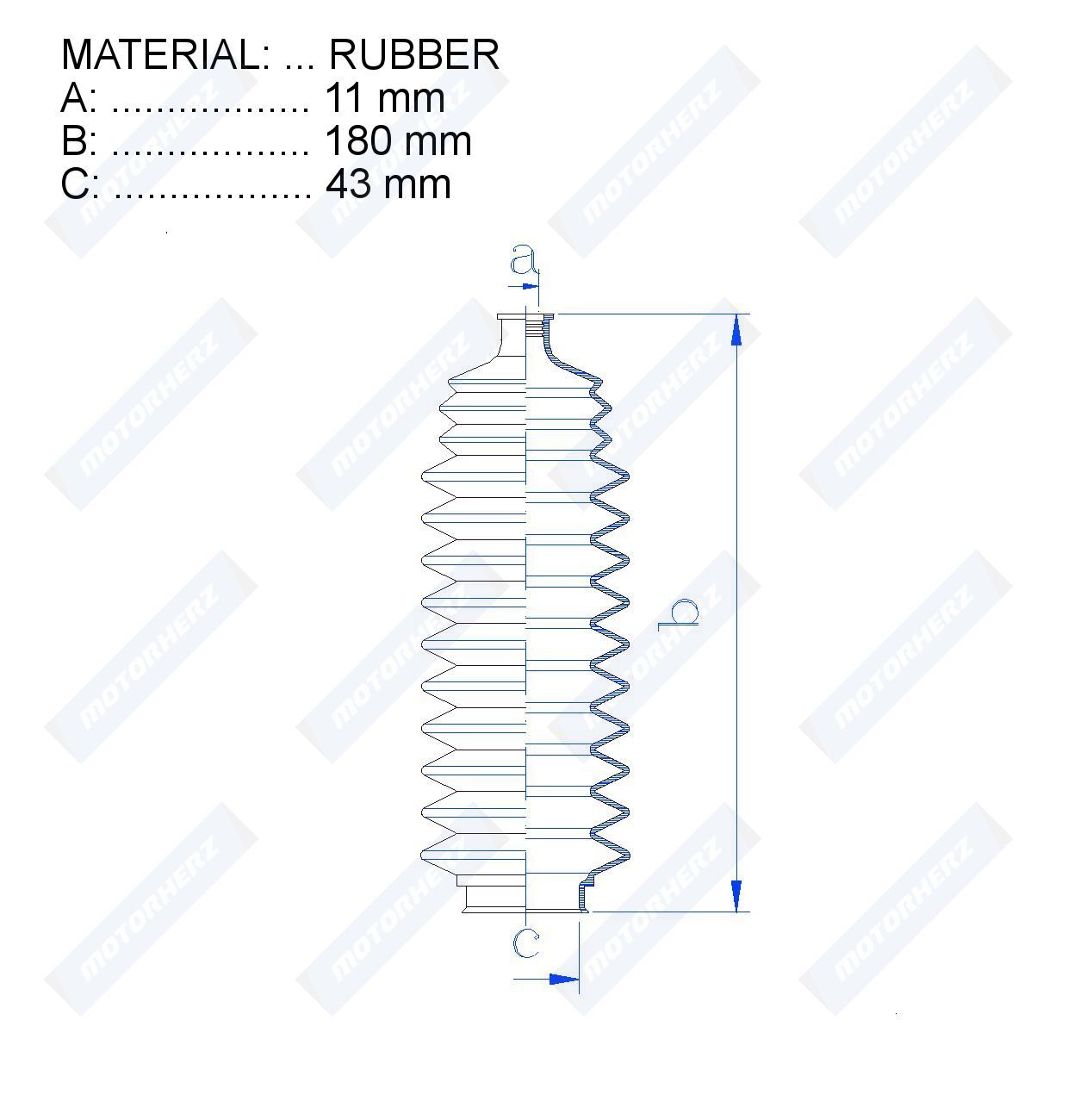 Пыльник рулевой рейки для Nissan Almera N15 1995-2000 RDZ0322MG Motorherz