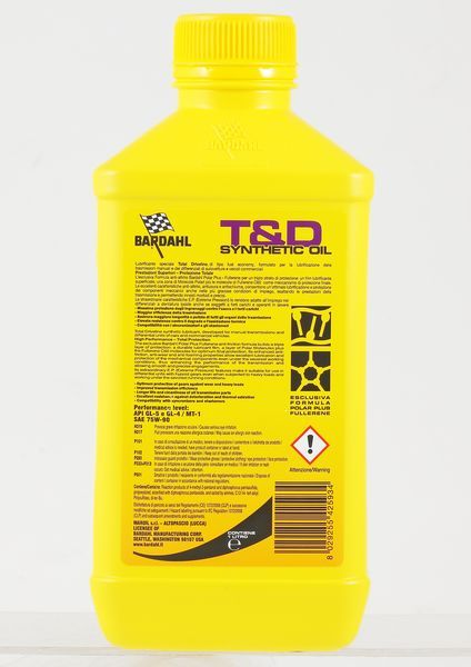 Масло трансмиссионное Bardahl T&D Synthetic Oil GL5 GL4 75W90 425140 (1л) cинтетическое (пластик) 425140 Bardahl