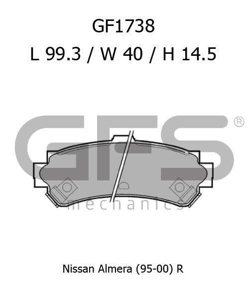 Колодки GFS GF1738 (AN-432WK, PF-2357) gf1738 Gfs