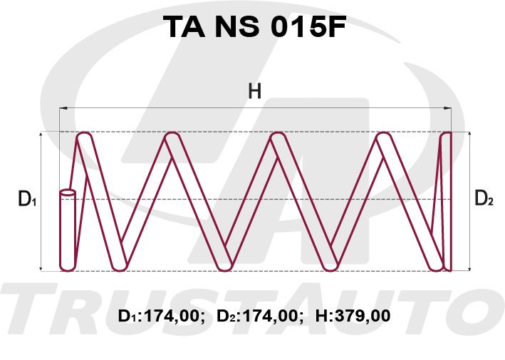 Пружина подвески усиленная (Индонезия) TRUSTAUTO TANS015F