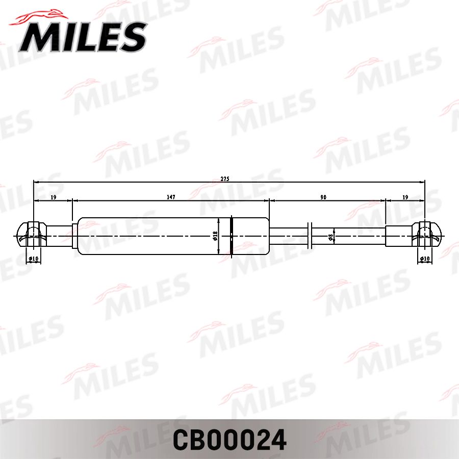 Упор газовый крышки багажника AUDI 8090 8691 CB00024 CB00024 Miles