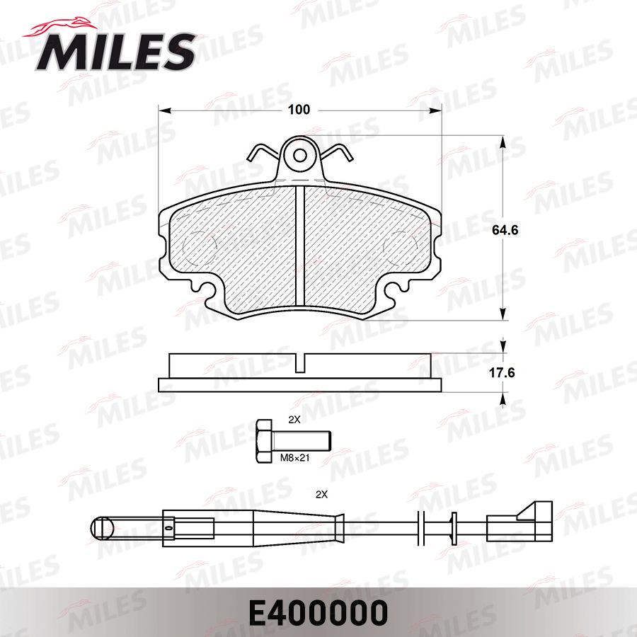 Колодки miles low metallic