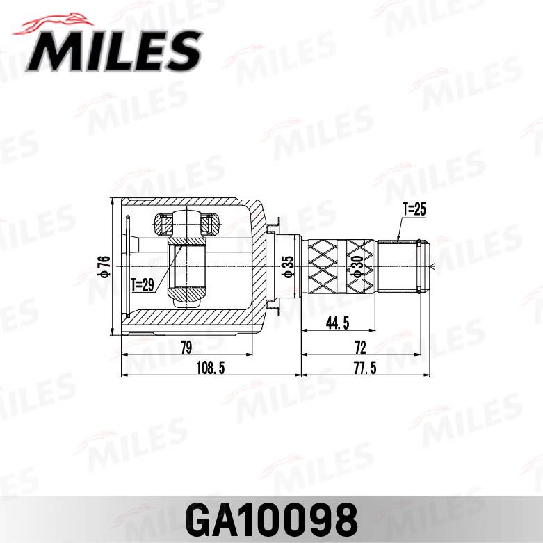 ШРУС внутренний SUBARU IMPREZA G12 2007- GA10098 Miles