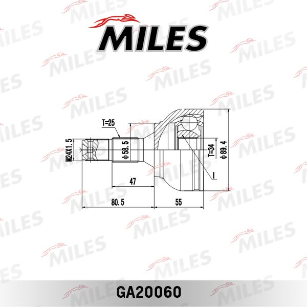 ШРУС наружный CITROEN C4PEUGEOT 307 1620 00 GKN 303572 GA20060 ga20060 Miles