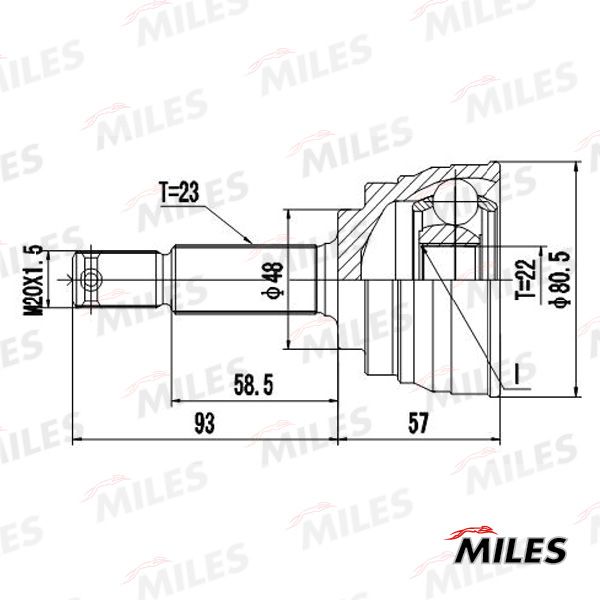 ШРУС наружный NISSAN MICRA 1315D 9203 GKN 303311 GA20307 GA20307 Miles