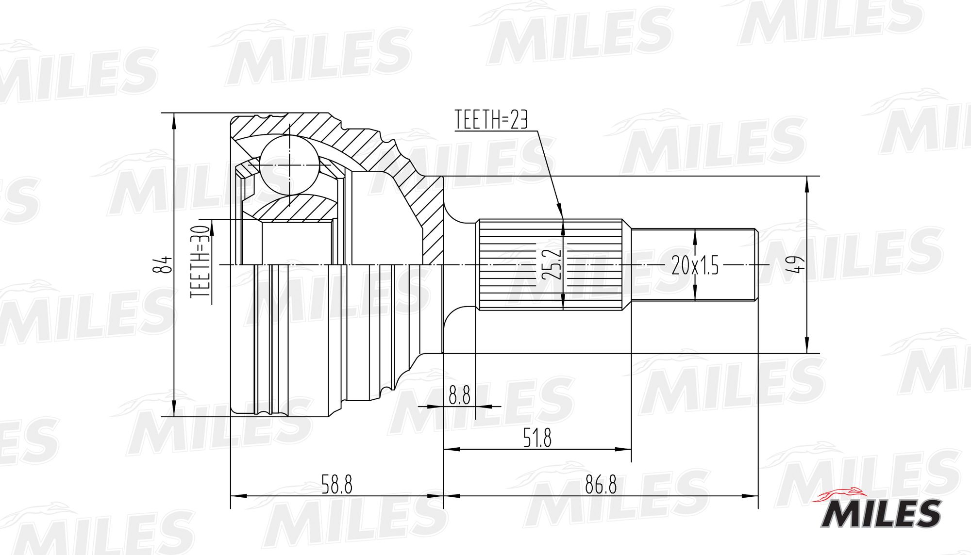 ШРУС наружный RENAULT MEGANE 1416 03 SKF VKJA5388 GA20396 ga20396 Miles