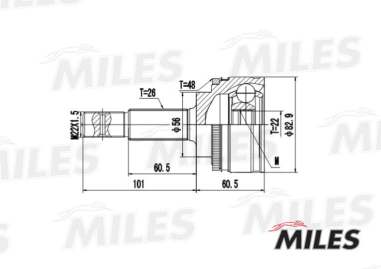 ШРУС наружный TOYOTA AVENSIS 1.6-2.0 97-03 (с ABS) (GKN 304827) GA20451 GA20451 Miles