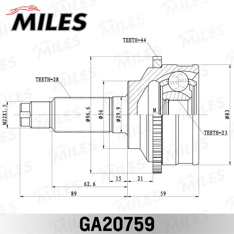 ШРУС наружный АКПП ABS Mazda 626 GF 1820 97 GKN 305460 GA20759 GA20759 Miles