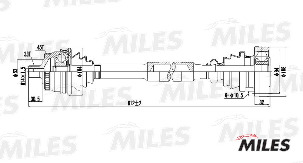 Приводной вал GC01011 Miles